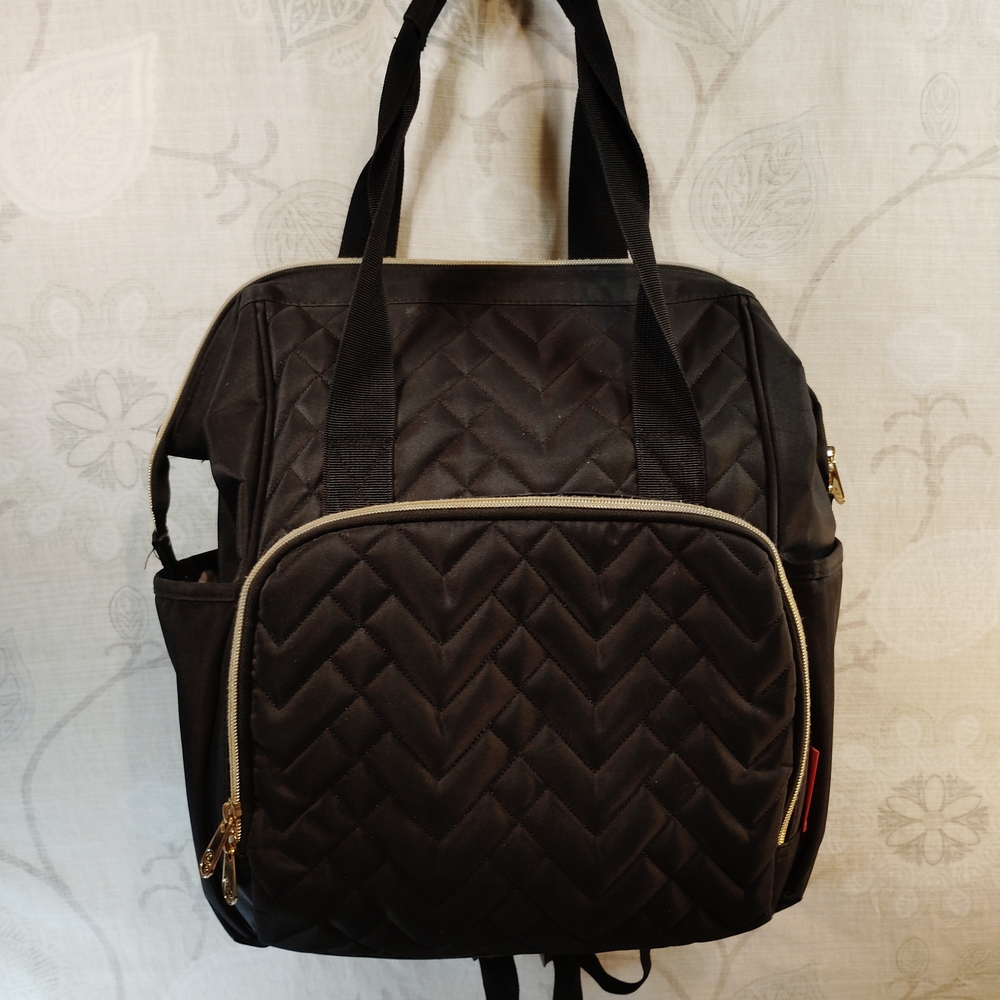 Fisher-Price Black Quilted Baby Bag